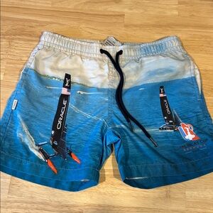 TABS kids swim short. Americas cup 2017 design. Size 5-6. Super rare!! Good cond